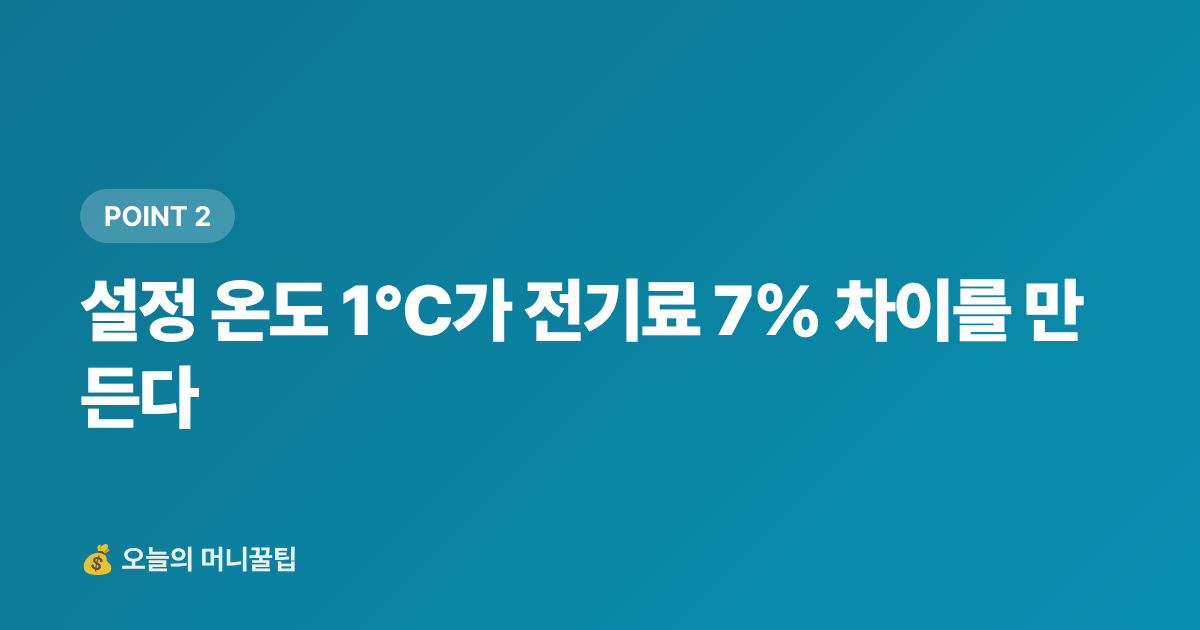 설정 온도 1°C가 전기료 7% 차이를 만든다 - 에어컨 끄지 않고 전기요금 30% 줄이는 법 (2026 여름)