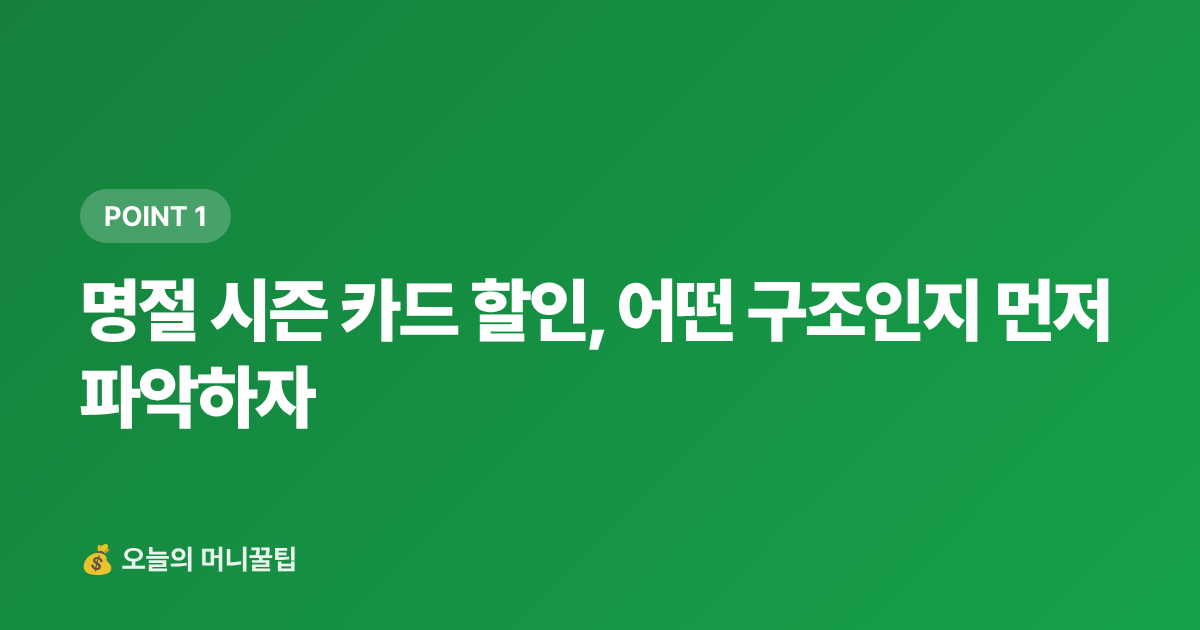 명절 시즌 카드 할인, 어떤 구조인지 먼저 파악하자 - 명절 카드 할인·페이 적립 최대 혜택 받는 법