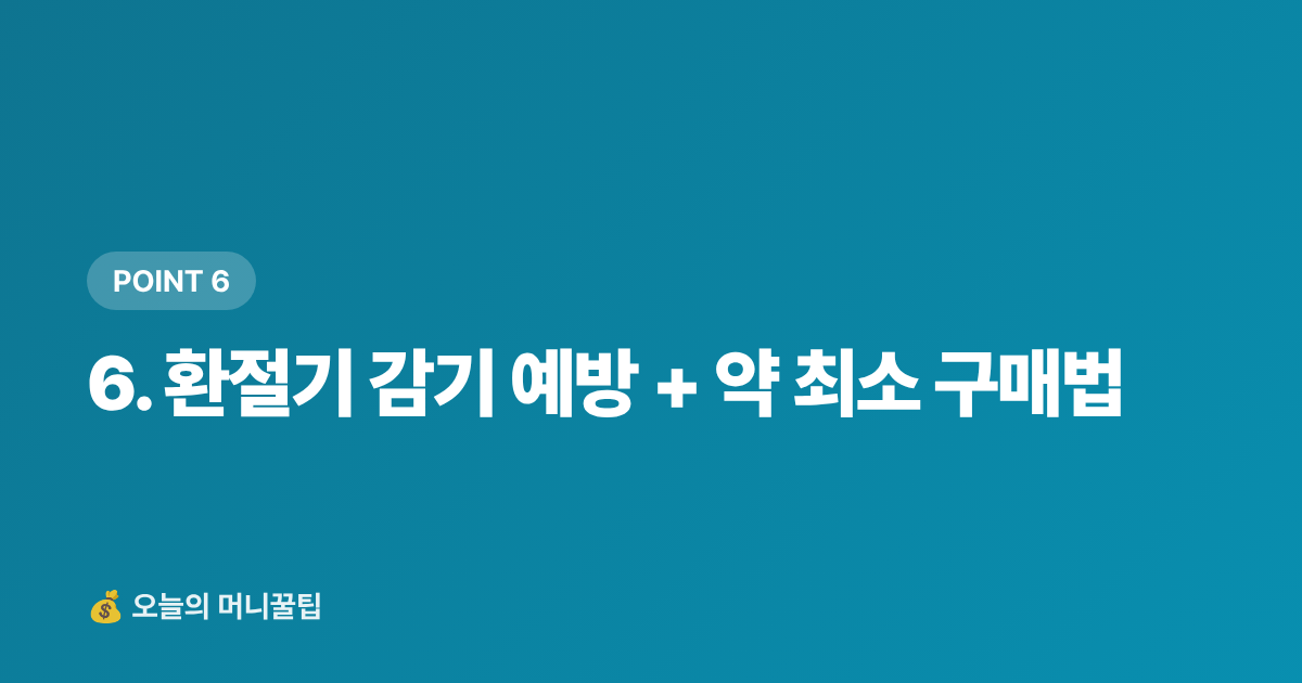 6. 환절기 감기 예방 + 약 최소 구매법 - 환절기 감기약 최저가 구매 가이드 — 편의점·마트·쿠팡 가격 비교 + 똑똑한 구매 팁