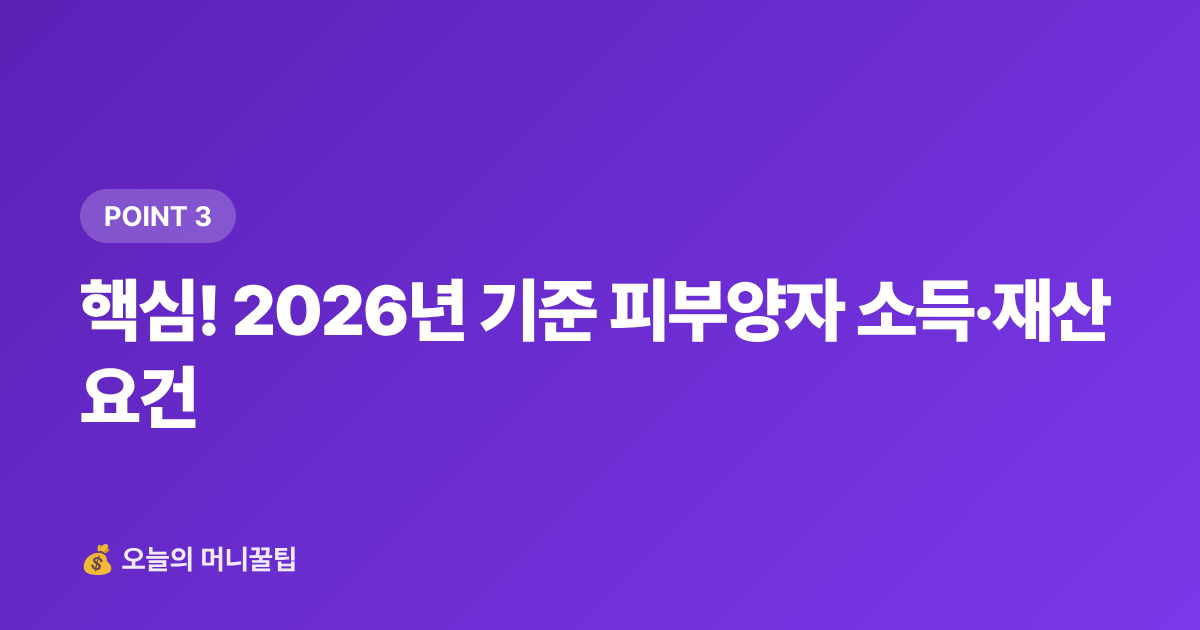핵심! 2026년 기준 피부양자 소득·재산 요건 - 건강보험 피부양자 등록 조건·절차 완벽 정리 2026