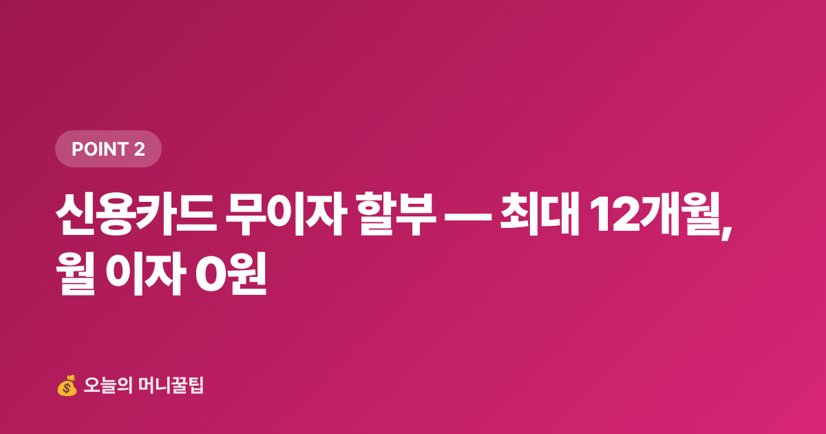신용카드 무이자 할부 — 최대 12개월, 월 이자 0원 - 9월 재산세 2기분 납부 가이드 — 카드 무이자·포인트 할인 받는 방법