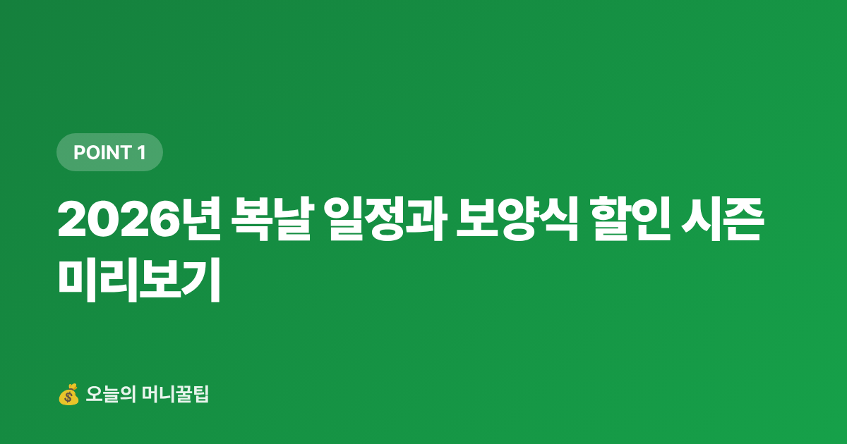 2026년 복날 일정과 보양식 할인 시즌 미리보기 - 보양식 카드할인·페이적립 혜택 총정리 — 복날 프로모션 극대화
