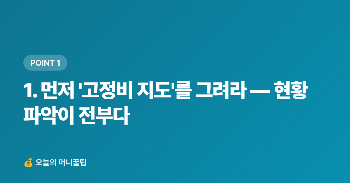 1. 먼저 '고정비 지도'를 그려라 — 현황 파악이 전부다 - 가계부 적자 탈출! 휴가 후 고정비 점검 리스트 7가지