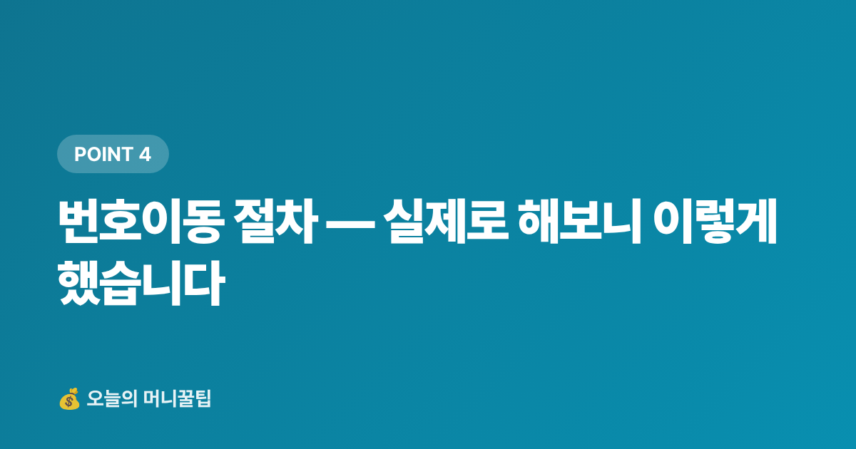 번호이동 절차 — 실제로 해보니 이렇게 했습니다 - 통신비 인상 전 요금제 점검 — 알뜰폰·기존사 요금 비교 가이드