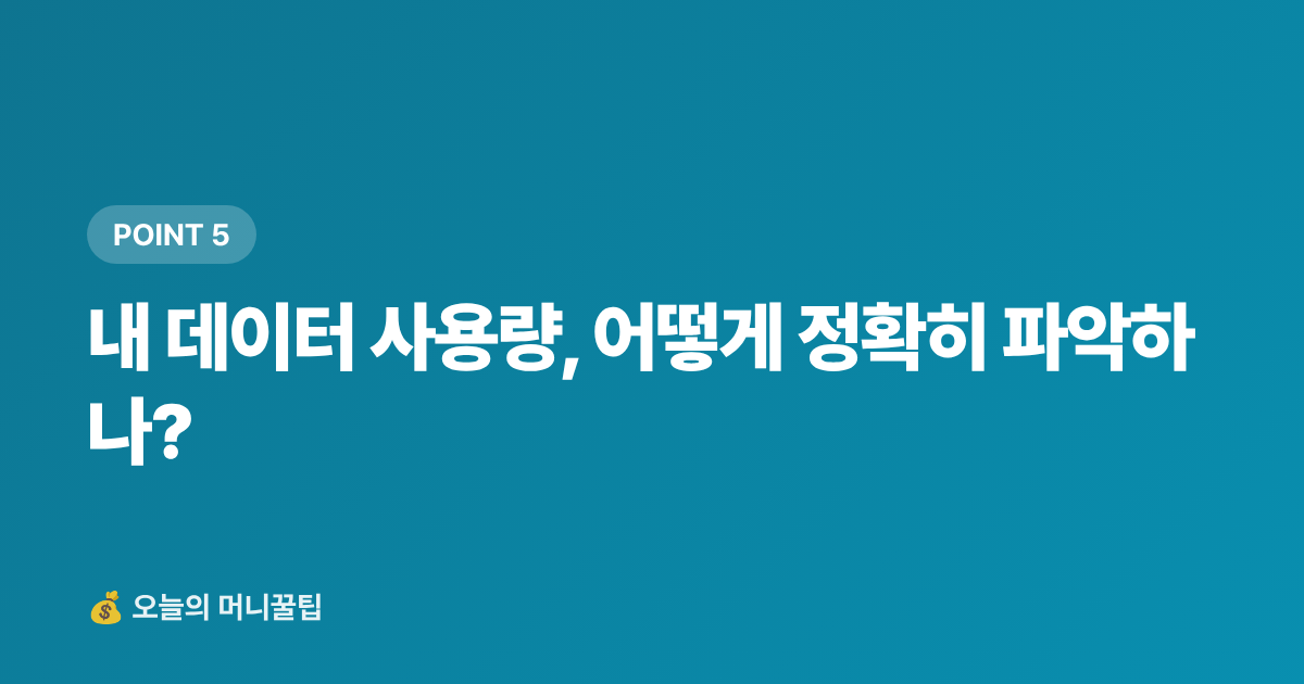 내 데이터 사용량, 어떻게 정확히 파악하나? - 통신비 인상 전 요금제 점검 — 알뜰폰·기존사 요금 비교 가이드