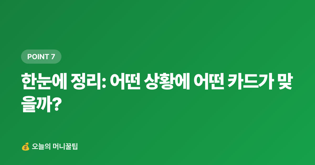 한눈에 정리: 어떤 상황에 어떤 카드가 맞을까? - 여행·나들이 체크카드 추천 — 주유·편의점·국내항공 혜택 비교