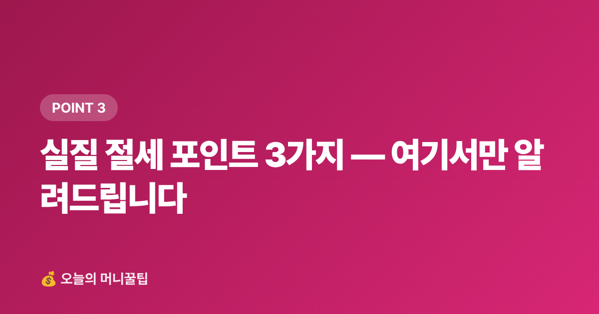 실질 절세 포인트 3가지 — 여기서만 알려드립니다 - 8월 부가세 예정신고 절세법 — 개인사업자·프리랜서 셀프 신고 완전 정리